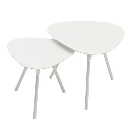 Aluminum garden side table in white, 60 x 60 x 45 cm | Galt