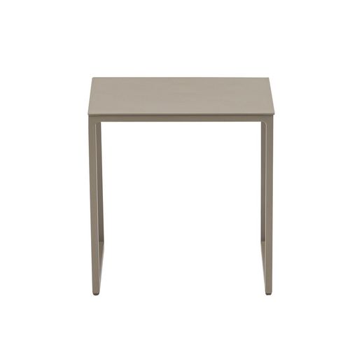 Table d'appoint de jardin en aluminium taupe, 34,5 x 34,5 x 35 cm | Davis