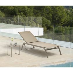 Table d'appoint de jardin en aluminium taupe, 34,5 x 34,5 x 35 cm | Davis