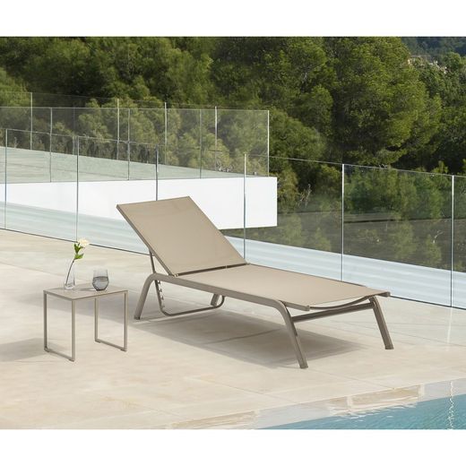 Table d'appoint de jardin en aluminium taupe, 34,5 x 34,5 x 35 cm | Davis