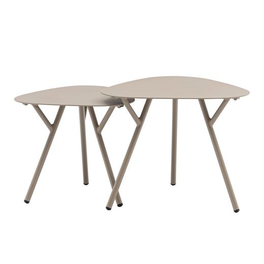 Table d'appoint de jardin en aluminium taupe, 60 x 60 x 45 cm | Galt