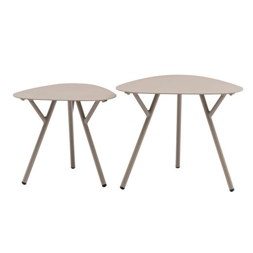 Table d'appoint de jardin en aluminium taupe, 60 x 60 x 45 cm | Galt