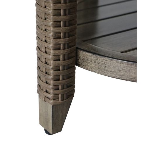 Aluminum and synthetic rattan garden side table in brown, 50 x 50 x 53 cm | Brent