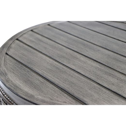 Aluminum and synthetic rattan garden side table in brown, 50 x 50 x 53 cm | Brent