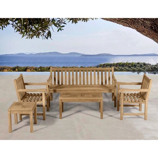 Stolik ogrodowy z drewna tekowego w kolorze miodowym, 45 x 45 x 45 cm | Danao