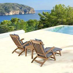 Stolik ogrodowy z drewna tekowego w kolorze miodowym, 45 x 45 x 45 cm | Danao