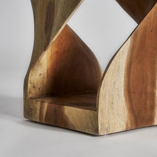 Mesa auxiliar de madera de acacia en marrón, 30 x 30 x 50 cm | Maun