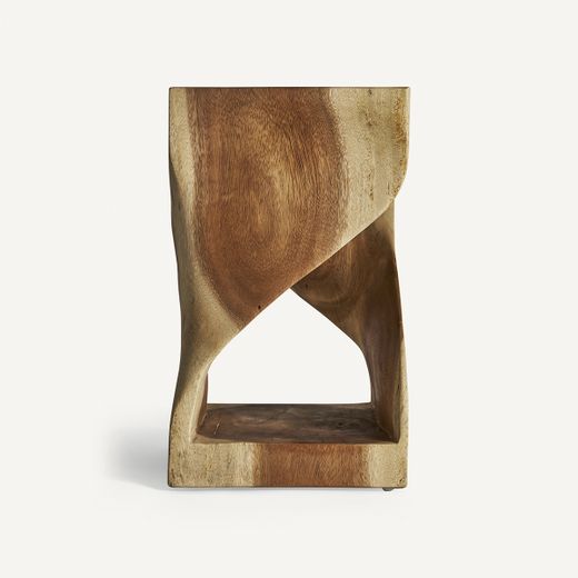 Mesa auxiliar de madera de acacia en marrón, 30 x 30 x 50 cm | Maun