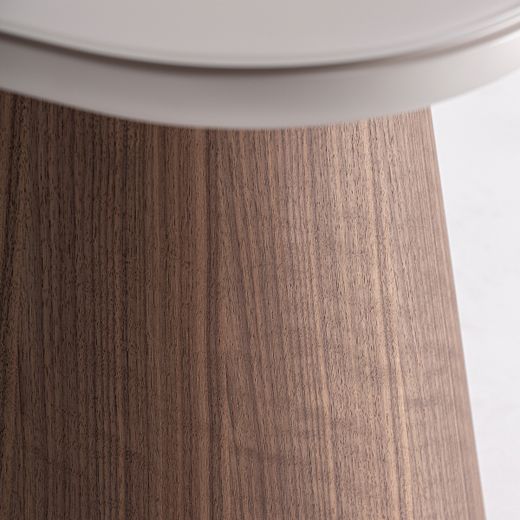 Mesa auxiliar de madera de fresno y cristal en marrón y beige, 60 x 60 x 50 cm | Torksey