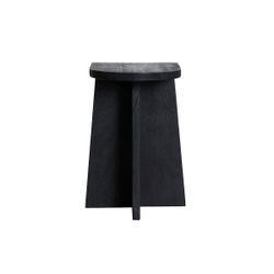 Mesa auxiliar de madera de mango en color negro, 30 x 35 x 50 cm | Znin