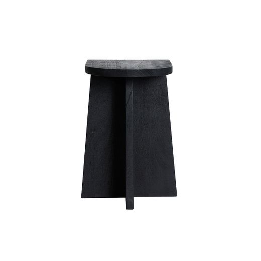 Mesa auxiliar de madera de mango en color negro, 30 x 35 x 50 cm | Znin