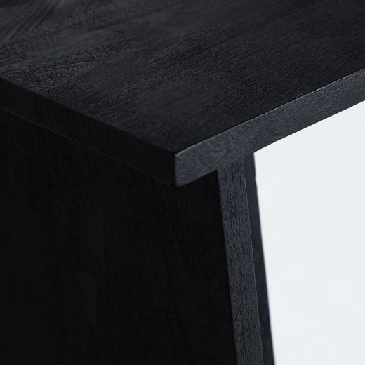 Mesa auxiliar de madera de mango en color negro, 30 x 35 x 50 cm | Znin