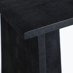 Mesa auxiliar de madera de mango en color negro, 30 x 35 x 50 cm | Znin