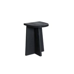 Mesa auxiliar de madera de mango en color negro, 30 x 35 x 50 cm | Znin