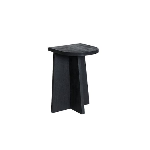Mesa auxiliar de madera de mango en color negro, 30 x 35 x 50 cm | Znin