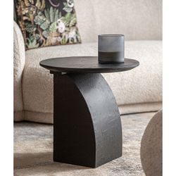 Mesa auxiliar de madera de mango en color negro, 45 x 45 x 46 cm | Annika