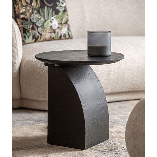 Mesa auxiliar de madera de mango en color negro, 45 x 45 x 46 cm | Annika