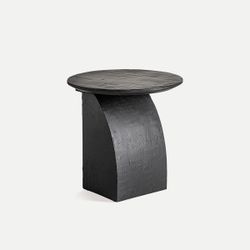 Mesa auxiliar de madera de mango en color negro, 45 x 45 x 46 cm | Annika
