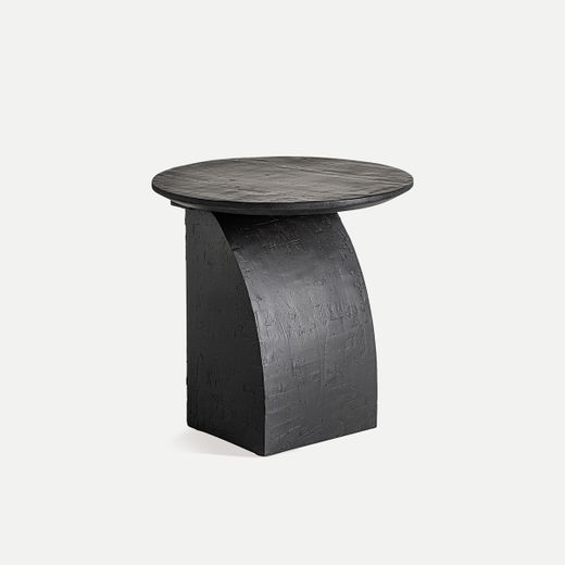 Mesa auxiliar de madera de mango en color negro, 45 x 45 x 46 cm | Annika