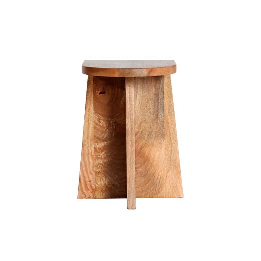 Mesa auxiliar de madera de mango en marrón, 35 x 30 x 46 cm | Znin