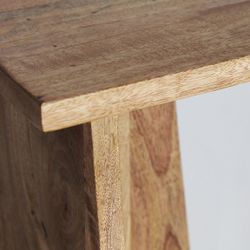 Mesa auxiliar de madera de mango en marrón, 35 x 30 x 46 cm | Znin