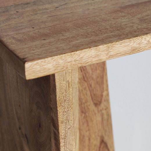 Mesa auxiliar de madera de mango en marrón, 35 x 30 x 46 cm | Znin