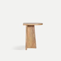 Mesa auxiliar de madera de mango en marrón, 35 x 30 x 46 cm | Znin