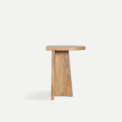 Mesa auxiliar de madera de mango en marrón, 35 x 30 x 46 cm | Znin
