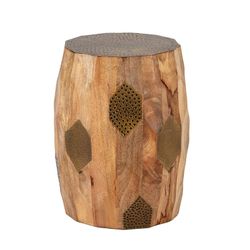 Mango wood side table in natural, 29 x 29 x 45 cm | Fabia