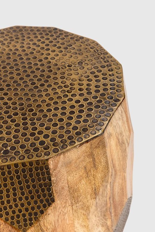 Mango wood side table in natural, 29 x 29 x 45 cm | Fabia
