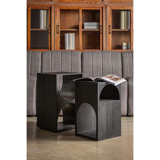 Table d'appoint en bois de manguier noir, 30 x 30 x 50 cm | Kirila