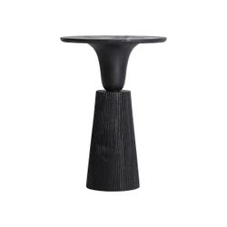 Mesa auxiliar de madera de mango en negro, 40 x 40 x 56 cm | Gruteau