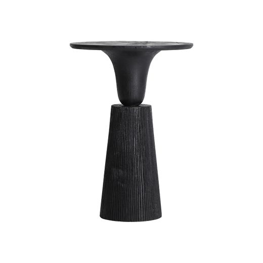 Mesa auxiliar de madera de mango en negro, 40 x 40 x 56 cm | Gruteau