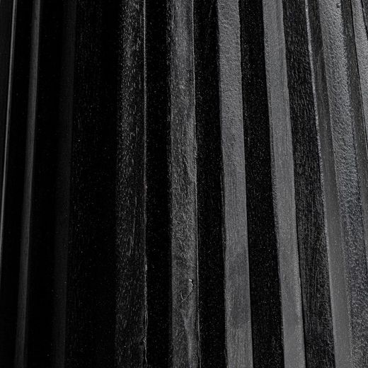 Table d'appoint en bois de manguier plissé noir, Ø38x46cm