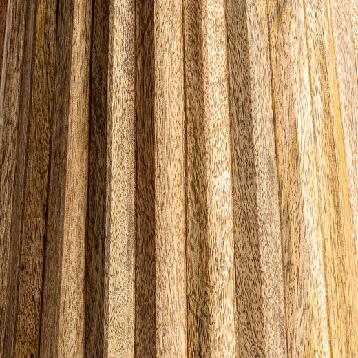 Plissé Mango Wood Sidebord, Ø38x46cm