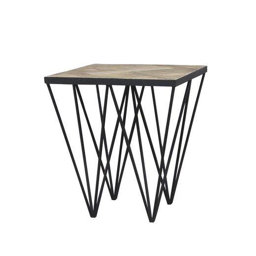 Sidobord av återvunnet almträ, 50x50x55 cm