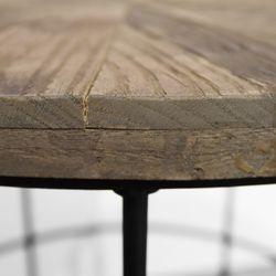 Mesa de apoio em madeira de olmo reciclado, Ø50x60 cm