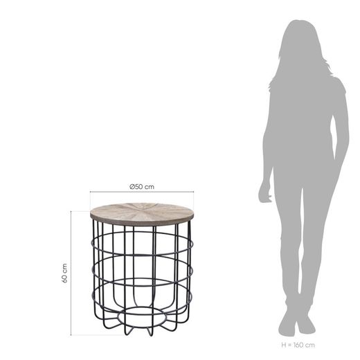 Πλαϊνός πίνακας σε ανακυκλωμένο ξυλόφυλλο, Ø50x60 εκ