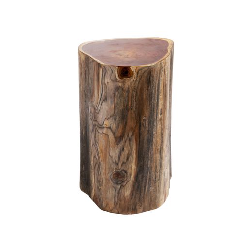 Mesa auxiliar de madera de suar en marrón, 38 x 38 x 63 cm | Bitche