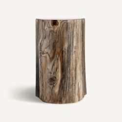 Mesa auxiliar de madera de suar en marrón, 38 x 38 x 63 cm | Bitche