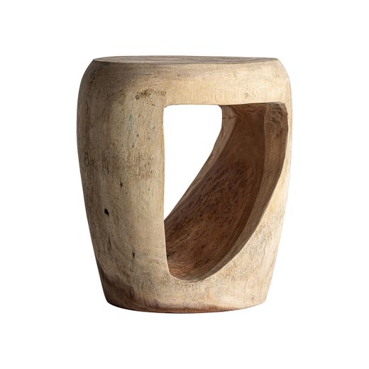 Mesa auxiliar de madera de suar en marrón, 39 x 39 x 46 cm | Krania
