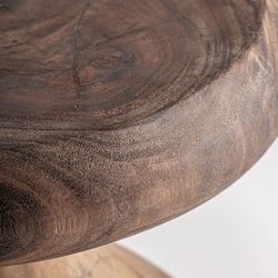 Mesa auxiliar de madera de suar en marrón, 40 x 40 x 47 cm | Bezaha