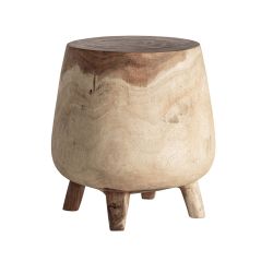 Mesa auxiliar de madera de suar en marrón, 40 x 40 x 47 cm | Kalandy