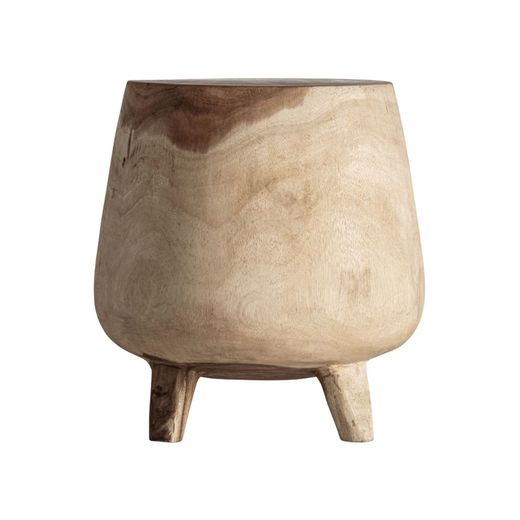 Mesa auxiliar de madera de suar en marrón, 40 x 40 x 47 cm | Kalandy
