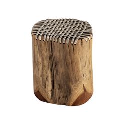 Mesa auxiliar de madera de suar en natural, 29 x 33 x 43 cm | Obernai