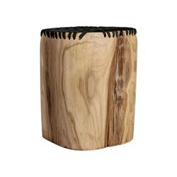 Mesa auxiliar de madera de suar en natural, 37 x 37 x 43 cm | Obernai