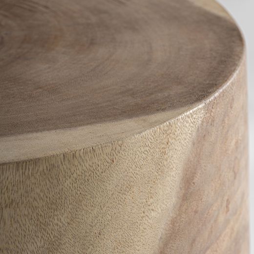 Mesa auxiliar de madera de suar en natural, 40 x 40 x 46 cm | Rimini