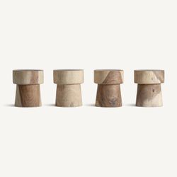 Mesa auxiliar de madera de suar en natural, 40 x 40 x 46 cm | Rimini
