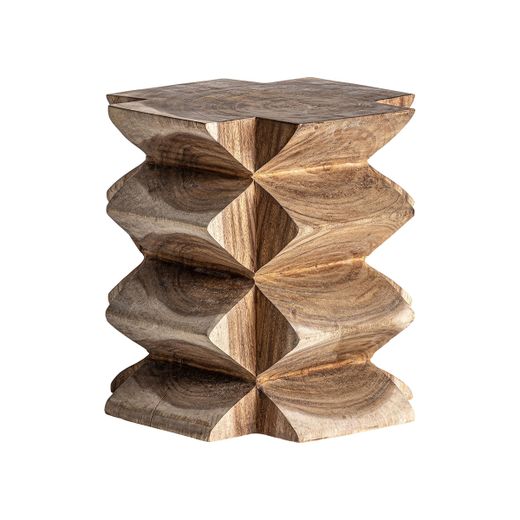 Mesa auxiliar de madera de suar en natural, 40 x 40 x 50 cm | Sakalli