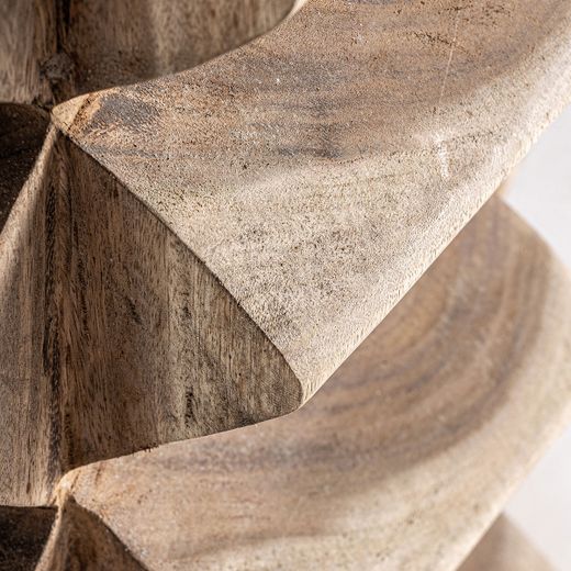 Mesa auxiliar de madera de suar en natural, 40 x 40 x 50 cm | Sakalli